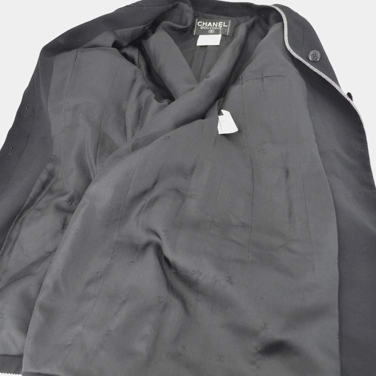 Pre Owned Chanel Wool Jacket Black 96P M