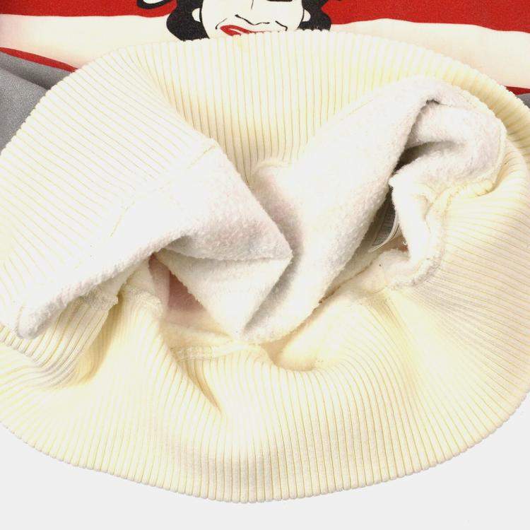 مملوكة مسبقًا Chanel 01A Mademoiselle Long Sleeve Sweatshirt White Red Cotton S