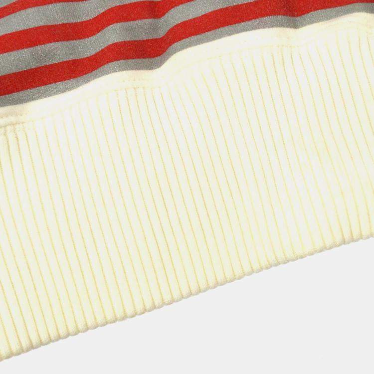 مملوكة مسبقًا Chanel 01A Mademoiselle Long Sleeve Sweatshirt White Red Cotton S