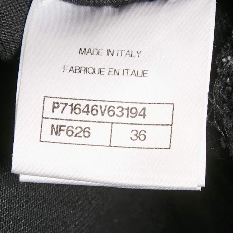 Pre Owned Chanel Black Denim Sheer Overlay Wide Leg Jeans S/Waist 24"