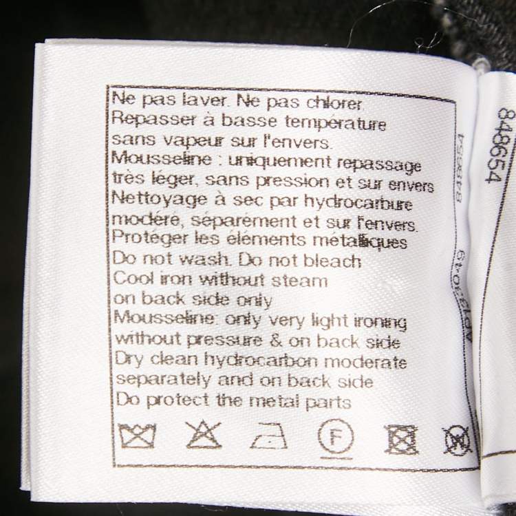 Pre Owned Chanel Black Denim Sheer Overlay Wide Leg Jeans S/Waist 24"