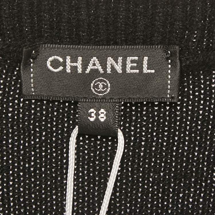 Pre Owned Chanel Black CC Embellished Cashmere Knit Sweater M