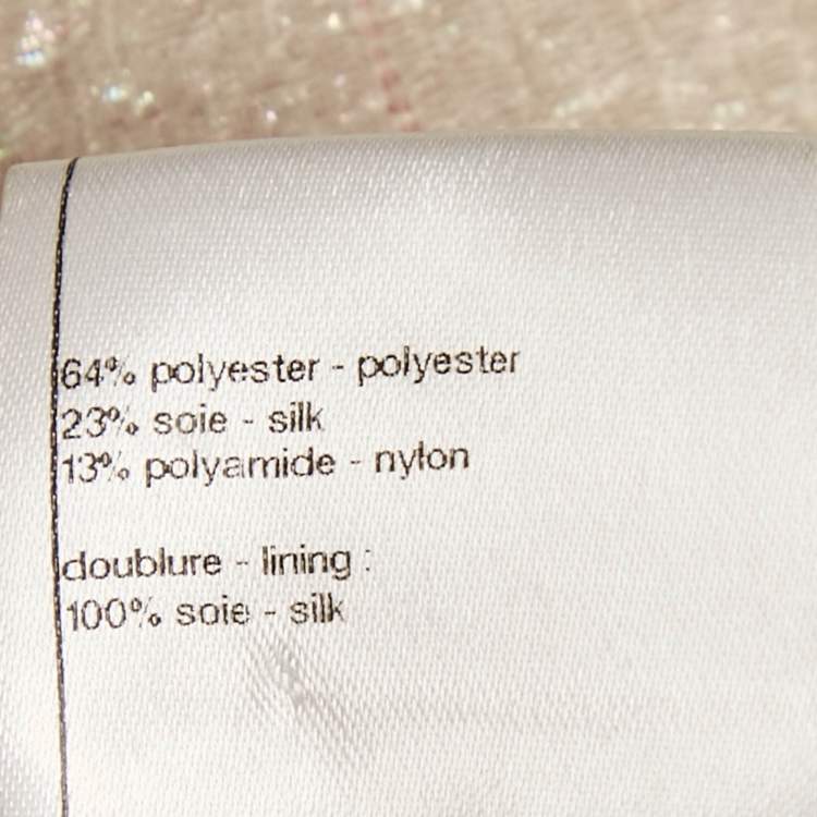 Pre Owned Chanel Pink Lurex Zip-Up Jackets S