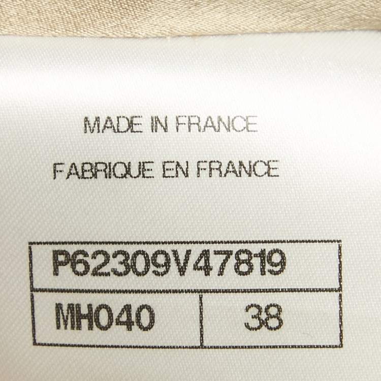 Pre Owned Chanel Beige/Black Lurex Houndstooth Jacket M