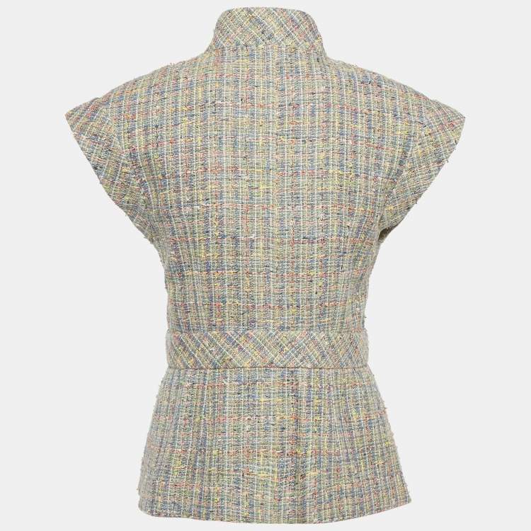مملوكة مسبقًا Chanel Multicolor Tweed Short Sleeve Jacket M