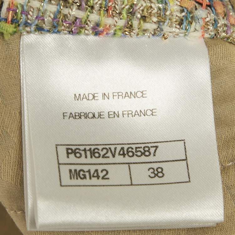 مملوكة مسبقًا Chanel Multicolor Tweed Short Sleeve Jacket M