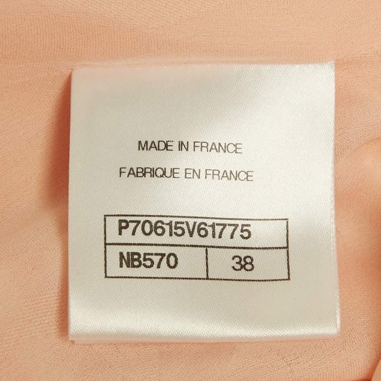 مملوكة مسبقًا فستان شانيل وردي مخطط تويد ميدي مقاس متوسط (ميديوم)