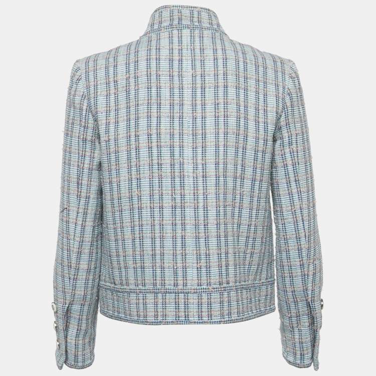 مملوكة مسبقًا Chanel Blue Tweed Button Detail Jacket M
