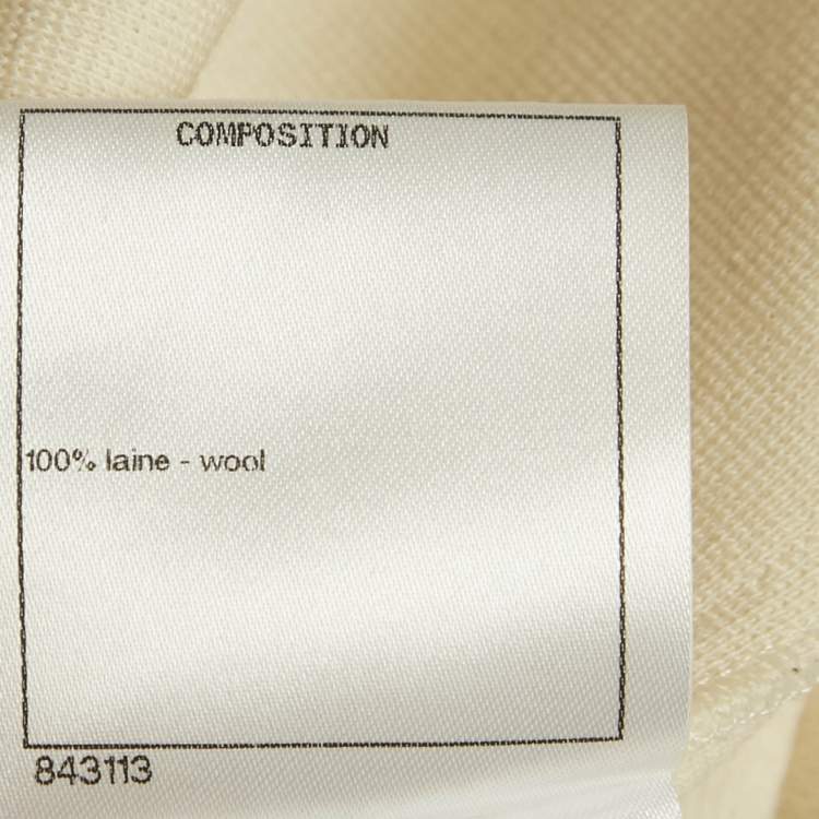 Pre Owned Chanel Cream CC Ruffled Jersey Tank Top M