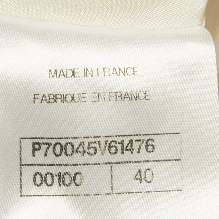 Pre Owned Chanel White Tweed Button Detail Maxi Skirt M