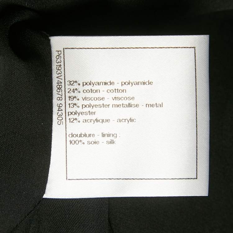 Pre Owned Chanel Black Tweed Double Breasted Coat M