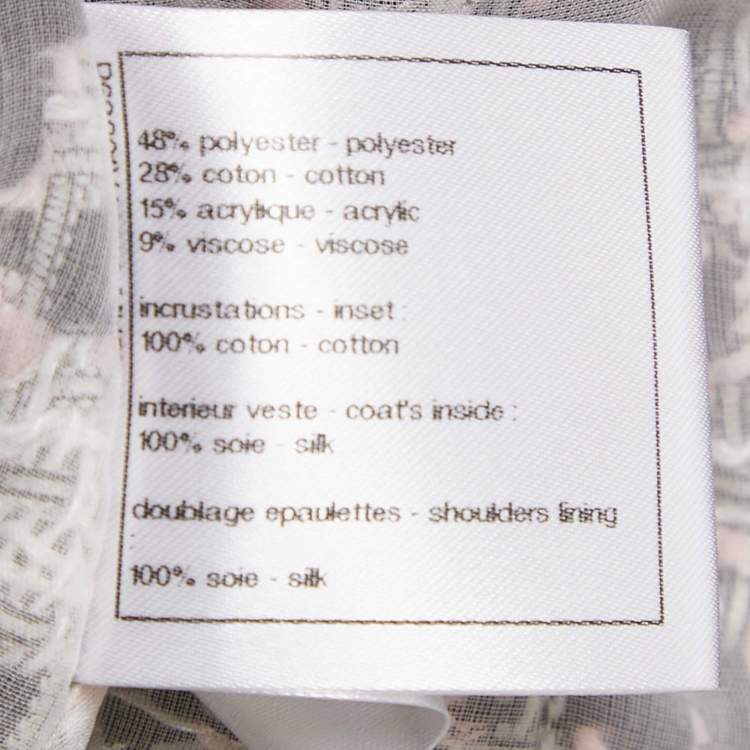 Pre Owned Chanel Pink/Black Tweed Zip-Up Jacket M