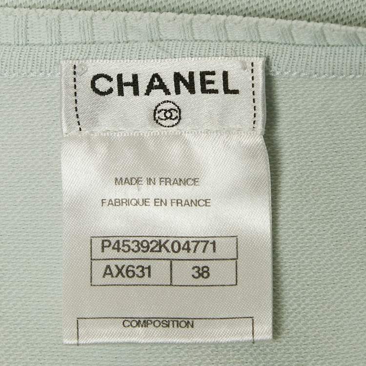 Pre Owned Chanel Blue Stretch Knit Tassel Detail Sleeveless Top M