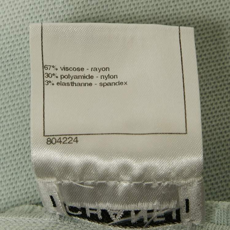 Pre Owned Chanel Blue Stretch Knit Tassel Detail Sleeveless Top M