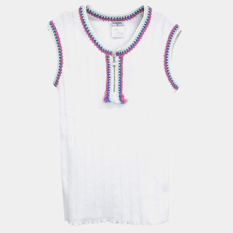Pre Owned Chanel Sleeveless Top White 07P M
