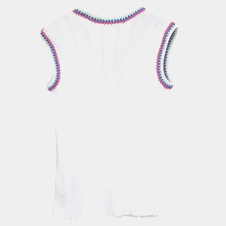 Pre Owned Chanel Sleeveless Top White 07P M