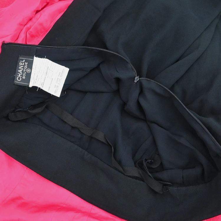 Pre Owned Chanel Setup Suit Jacket Skirt Pink Black S