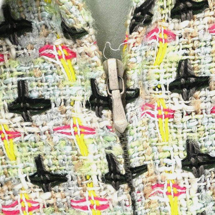 Pre Owned Chanel Zip Up Jacket Light Green 02P L