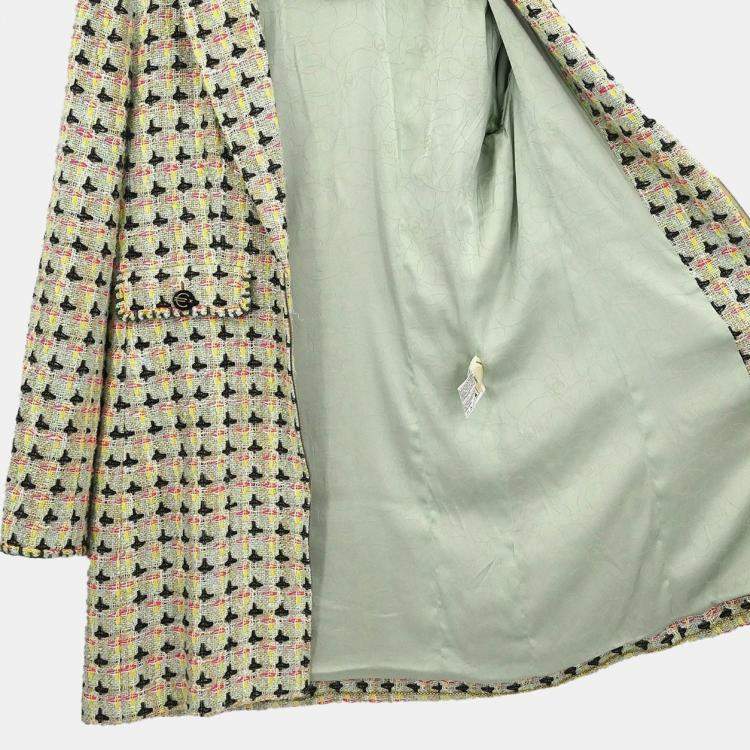 Pre Owned Chanel Zip Up Jacket Light Green 02P L