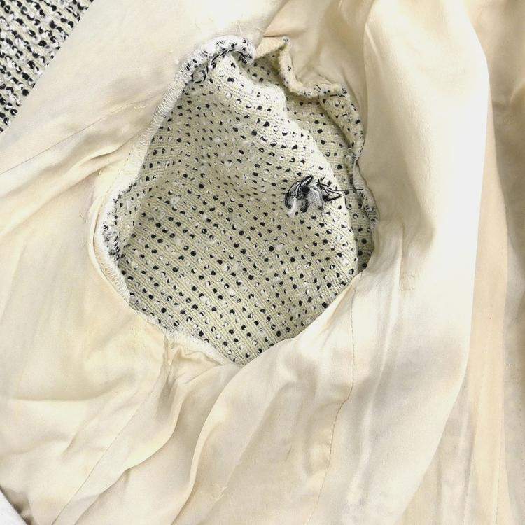 Pre Owned Chanel Single Breasted Collarless Jacket Gray 96A L