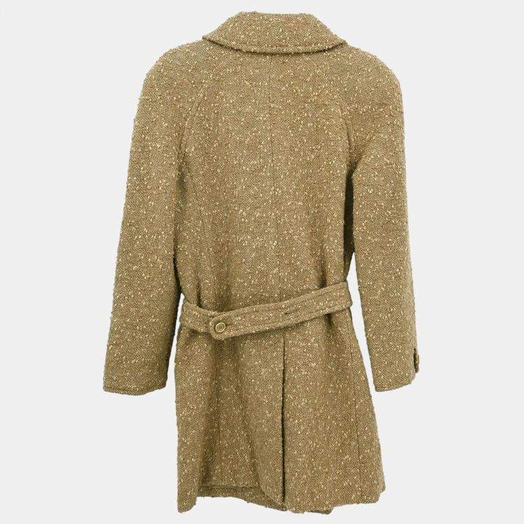 Pre Owned Chanel Single Breasted Coat Beige 01A M