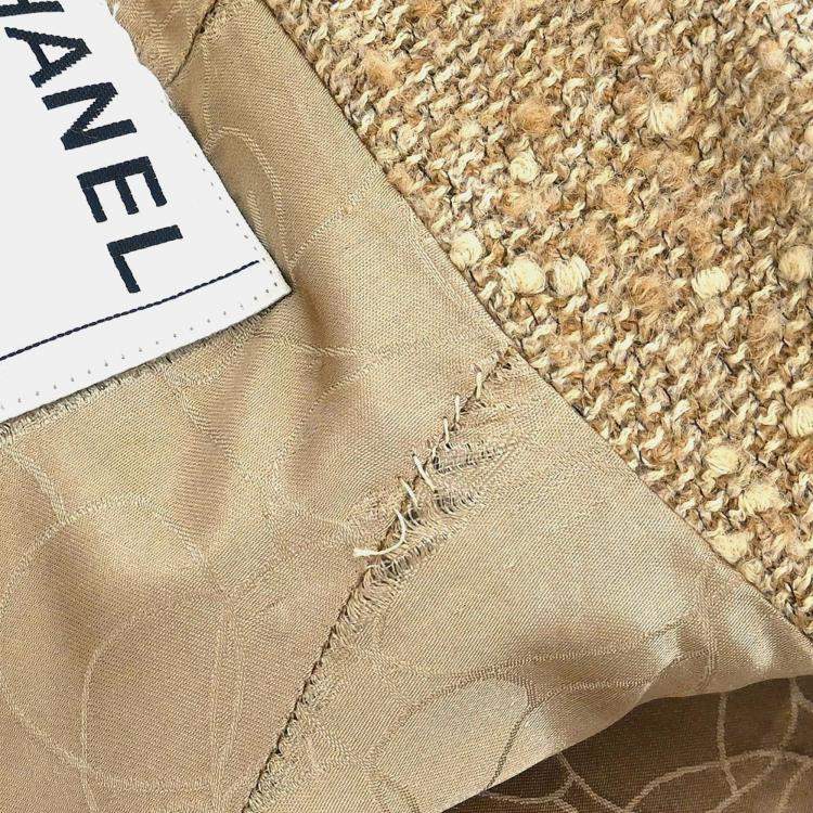 Pre Owned Chanel Single Breasted Coat Beige 01A M