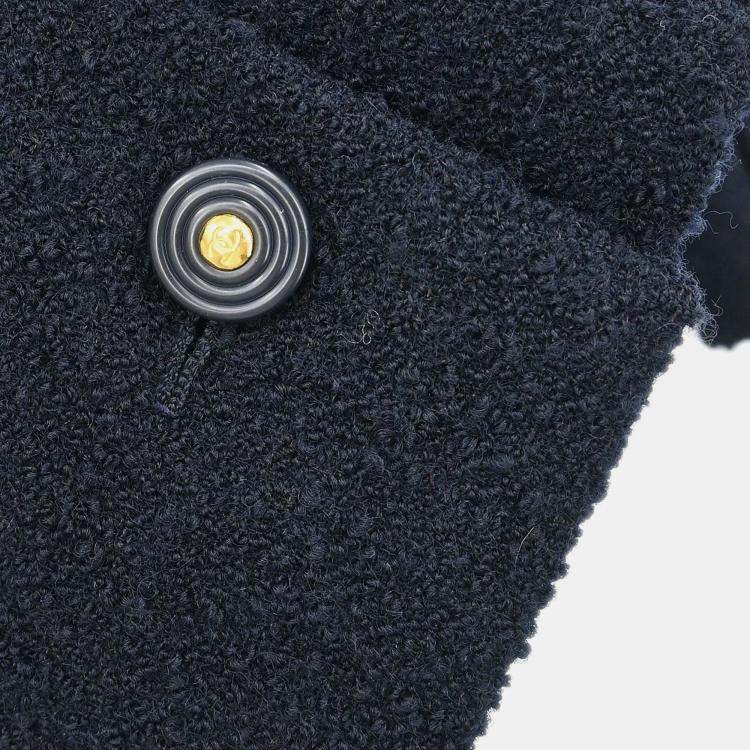 Pre Owned Chanel Nylon And  Wool Jacket Black M