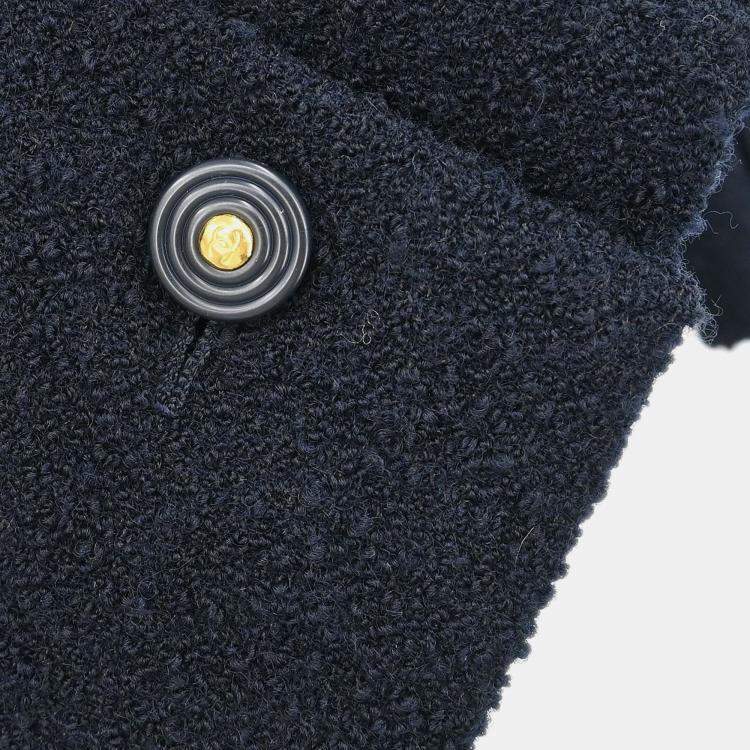 Pre Owned Chanel Nylon And  Wool Jacket Black M