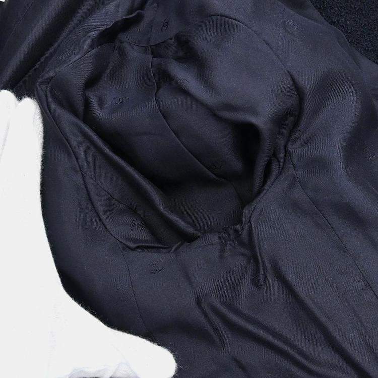 Pre Owned Chanel Nylon And  Wool Jacket Black M