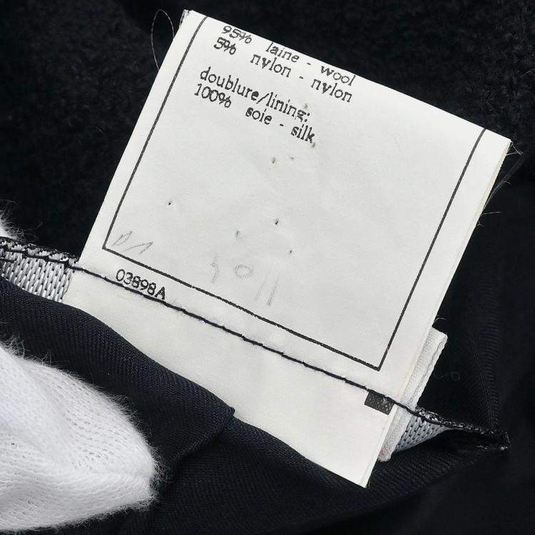 Pre Owned Chanel Nylon And  Wool Jacket Black M