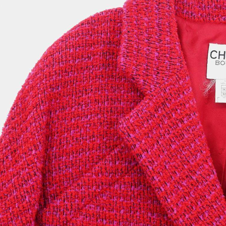 Pre Owned Chanel Setup Suit Jacket Skirt Red M