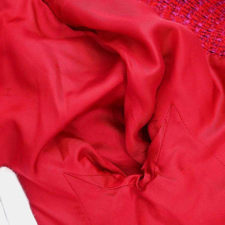 Pre Owned Chanel Setup Suit Jacket Skirt Red M