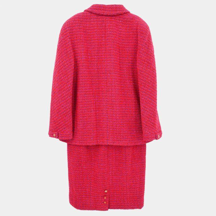 Pre Owned Chanel Setup Suit Jacket Skirt Red M