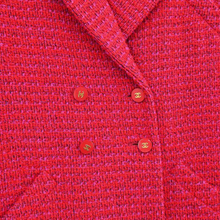 Pre Owned Chanel Setup Suit Jacket Skirt Red M