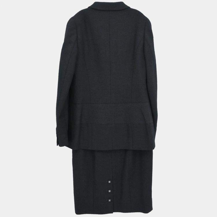 Pre Owned Chanel Setup Suit Jacket Skirt Black M