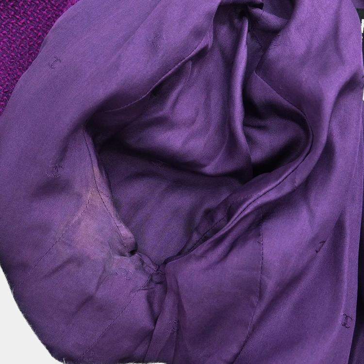 Pre Owned Chanel Nylon Wool Jacket Purple M