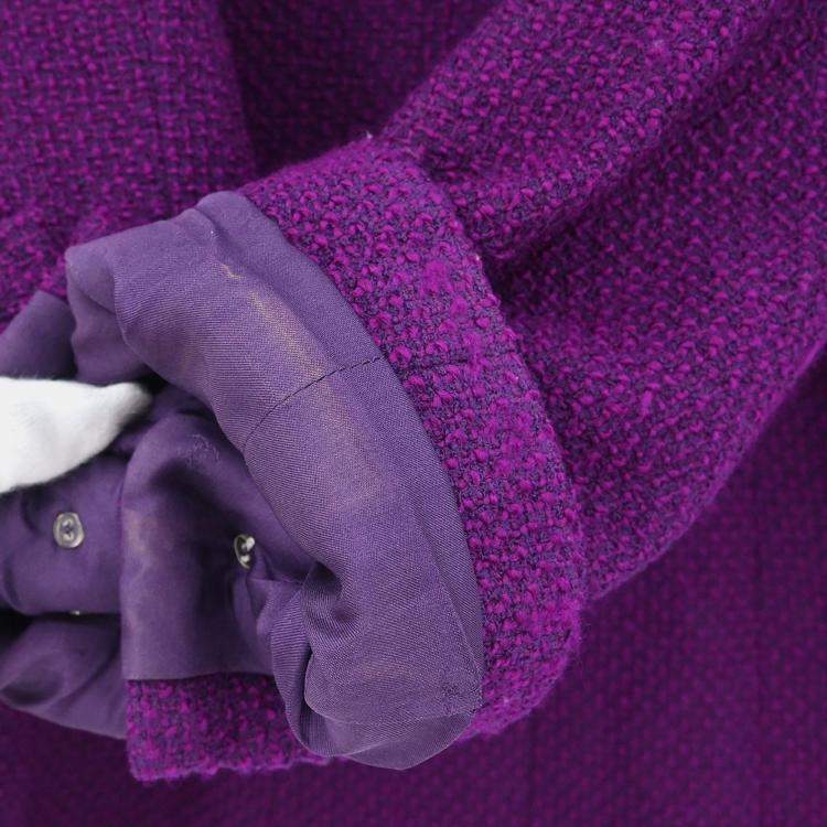 Pre Owned Chanel Nylon Wool Jacket Purple M