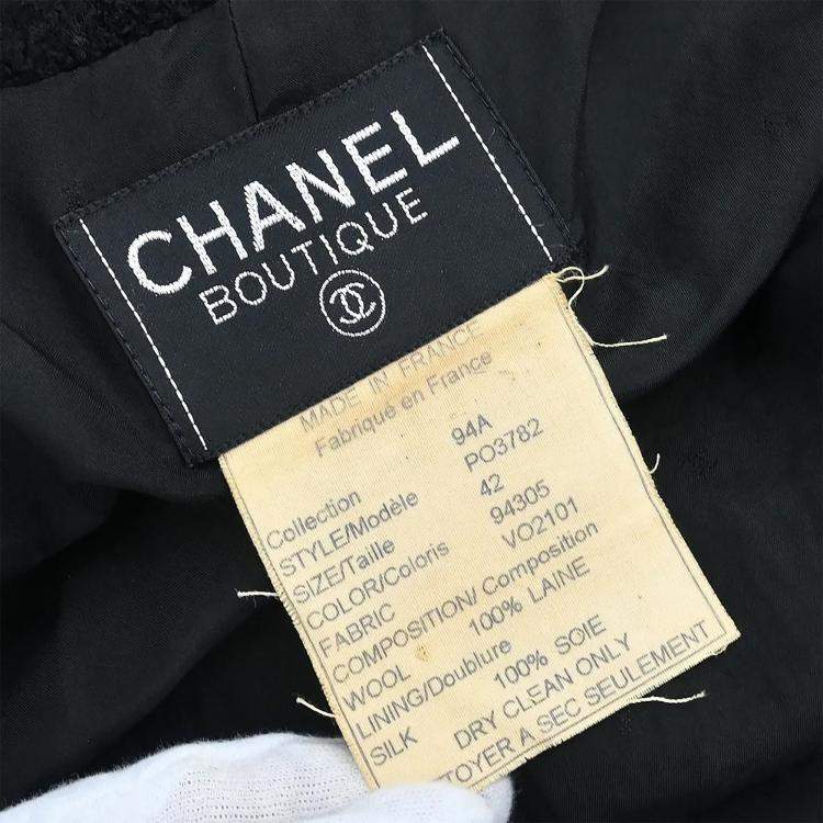 مملوكة مسبقًا Chanel Wool Jacket Black 94A Size L