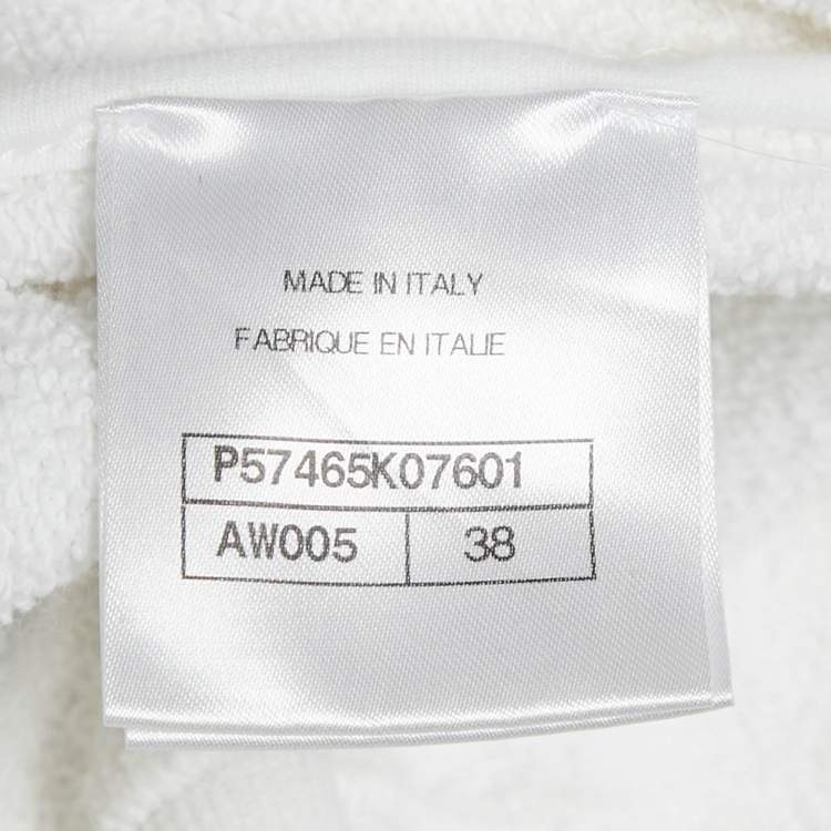 Pre Owned Chanel White Printed Cotton Sweatshirt M