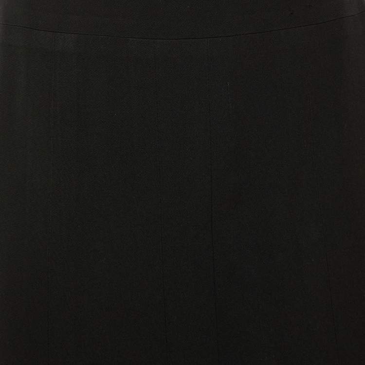 Pre Owned Chanel Black Wool Mini Skirt M