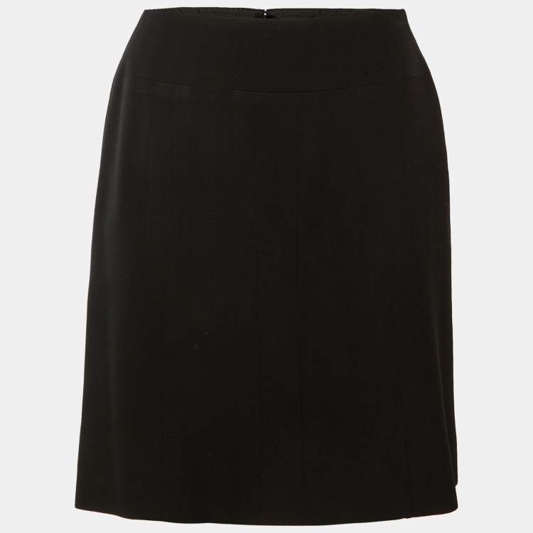 Pre Owned Chanel Black Wool Mini Skirt M