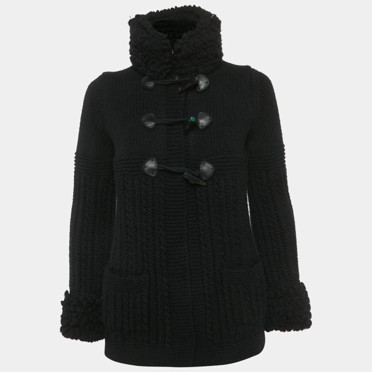 Pre Owned Chanel Black Cashmere Toggle Cardigan S 