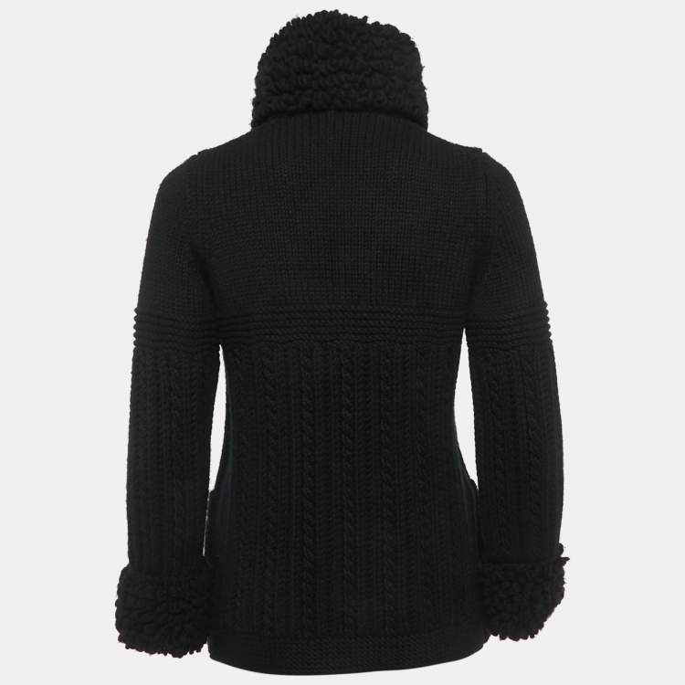 Pre Owned Chanel Black Cashmere Toggle Cardigan S 