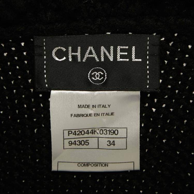 Pre Owned Chanel Black Cashmere Toggle Cardigan S 