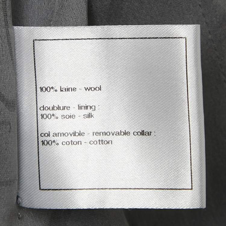 مملوكة مسبقًا Chanel Grey Striped Wool Jacket M