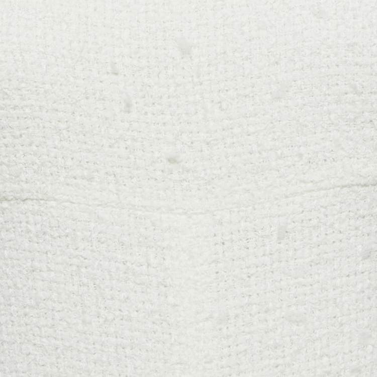 Pre Owned Chanel White Tweed Backless Jumpsuit S