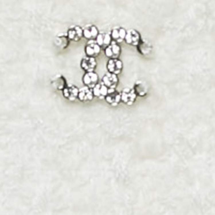 Pre Owned Chanel White Tweed Backless Jumpsuit S