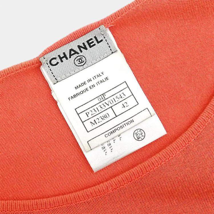 Pre Owned Chanel T-shirt Top Salmon Pink M