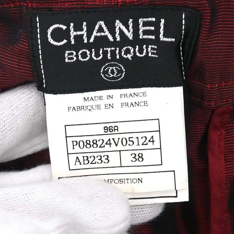 Pre Owned Chanel Silk Long Pants Red S