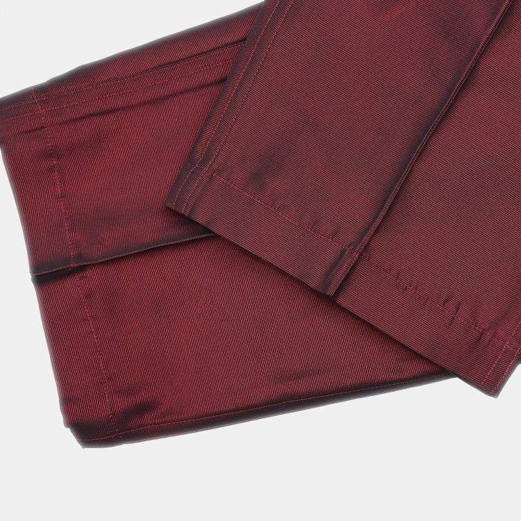 Pre Owned Chanel Silk Long Pants Red S